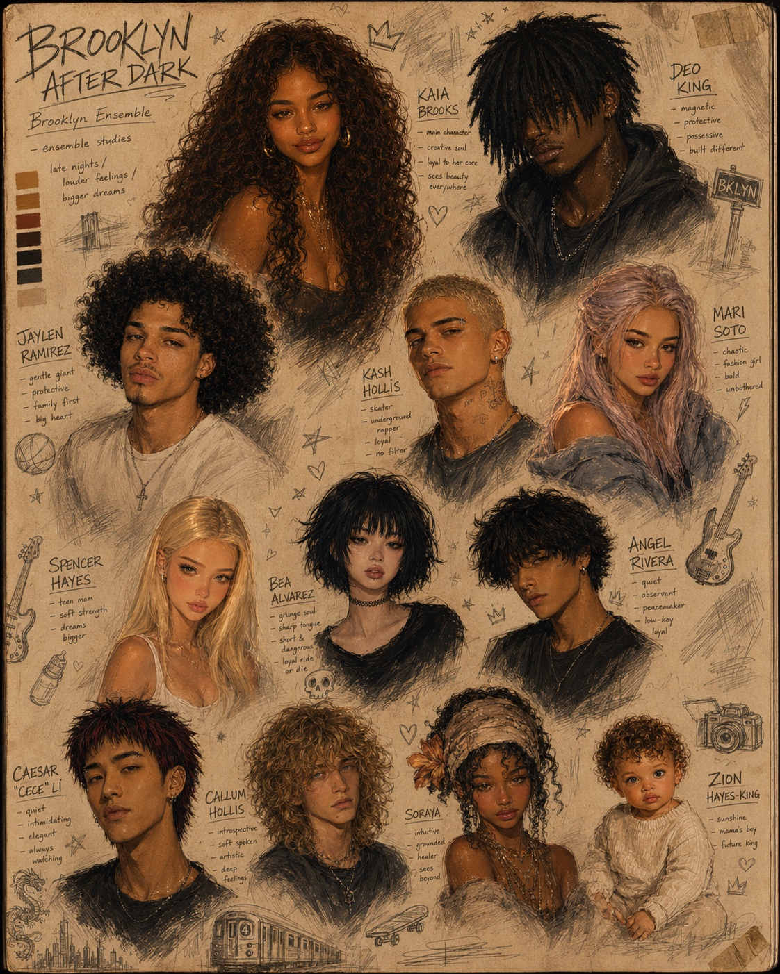 Brooklyn After Dark ensemble character sheet