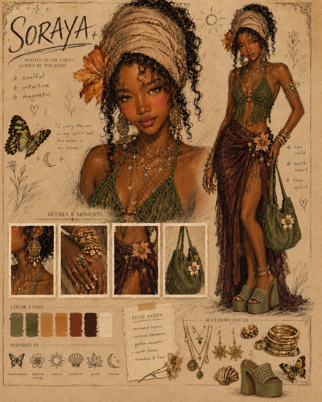Soraya character fashion lookbook